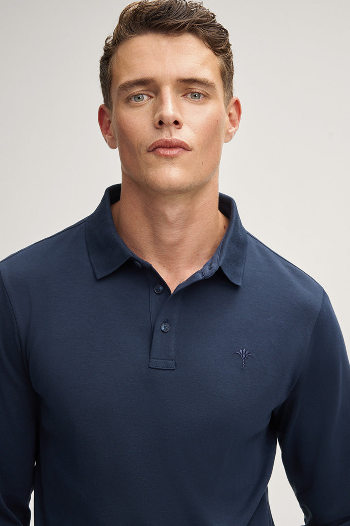 JOOP Pero Long-sleeved Polo Shirt in | DARK BLUE