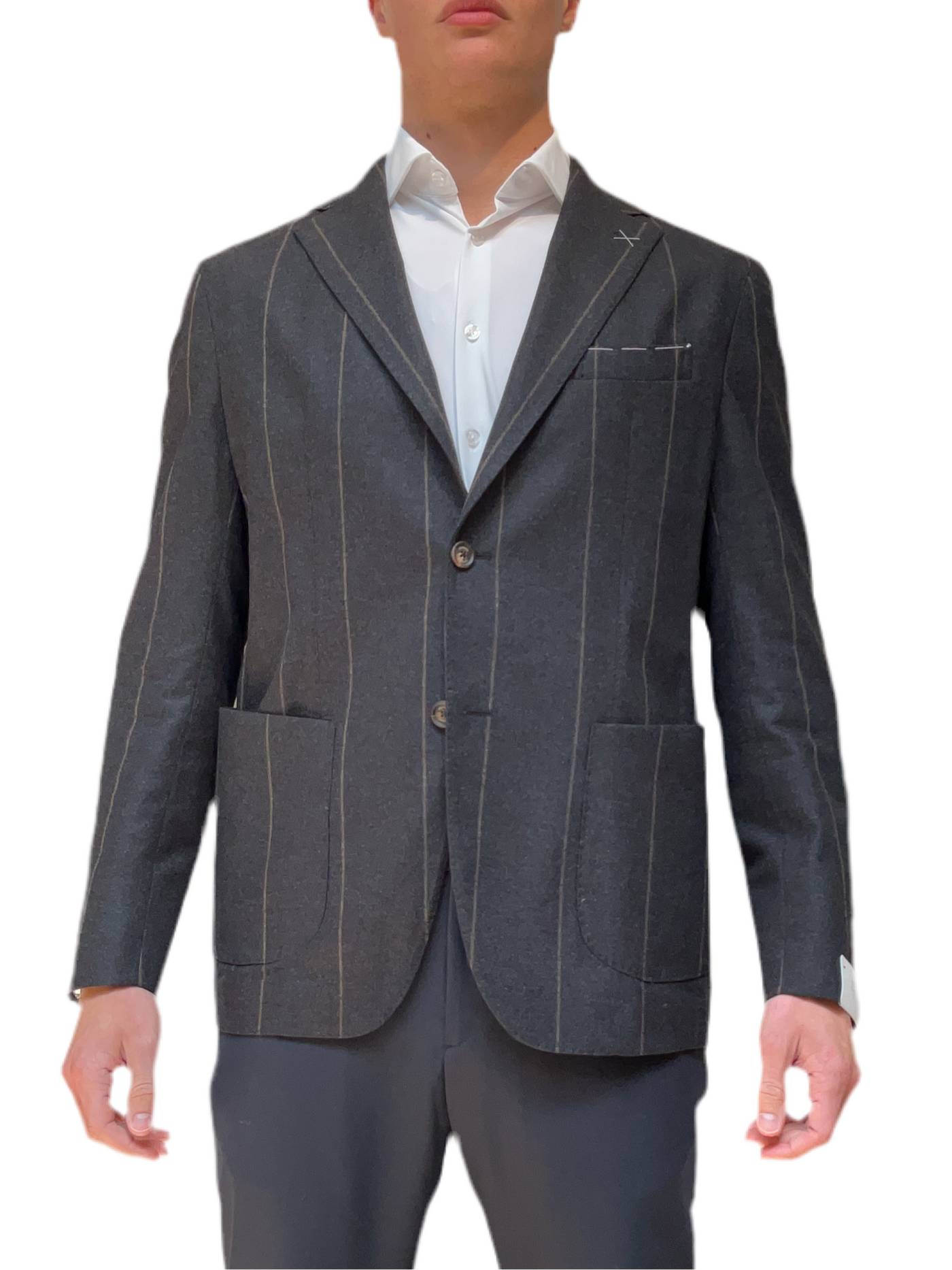 ELEVENTY Jacket Grey Tan Stripe