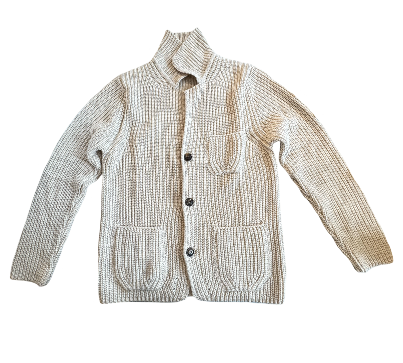 SAND Button Cardigan Cream