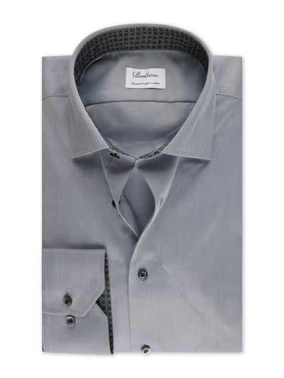 STENSTROMS Black Contrast Twill Shirt | D.GREY