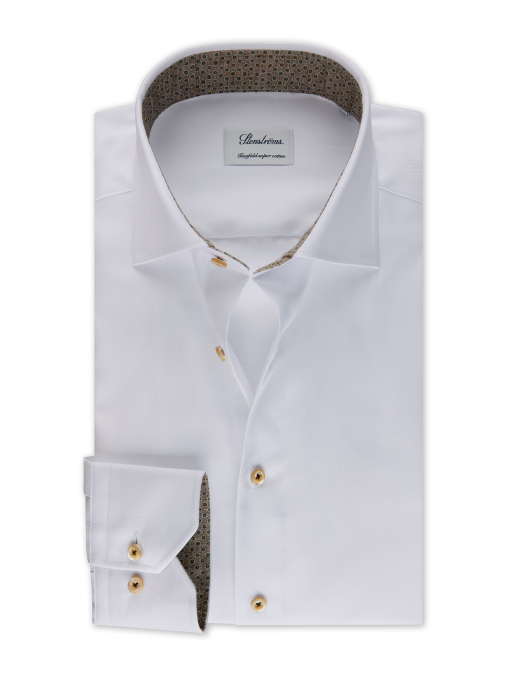 STENSTROMS Contrast Twill Shirt | WHITE