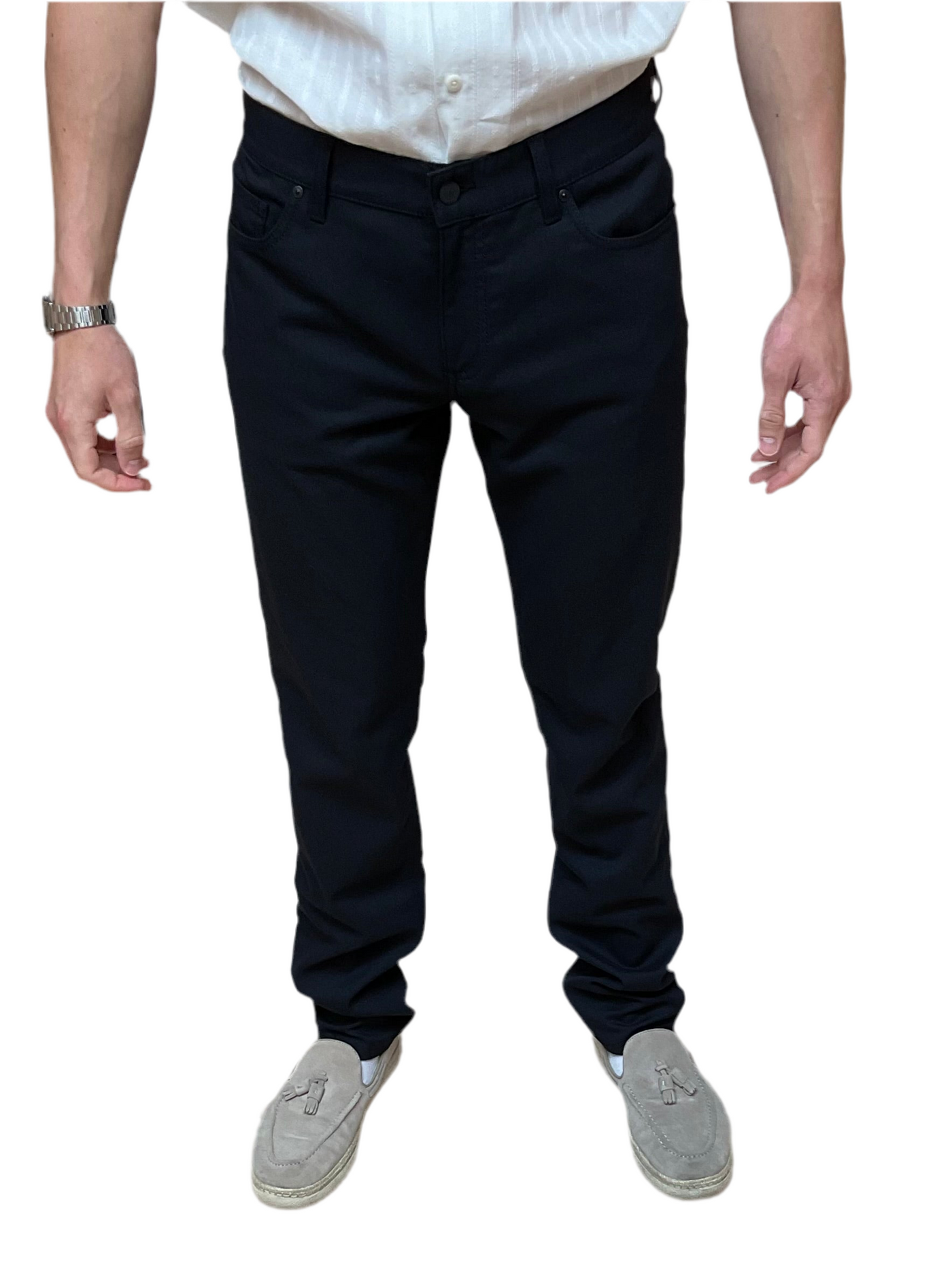 ALBERTO Navy Twill Pipe Pant