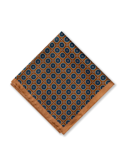 STENSTROMS Dotted Silk Hankie | BROWN