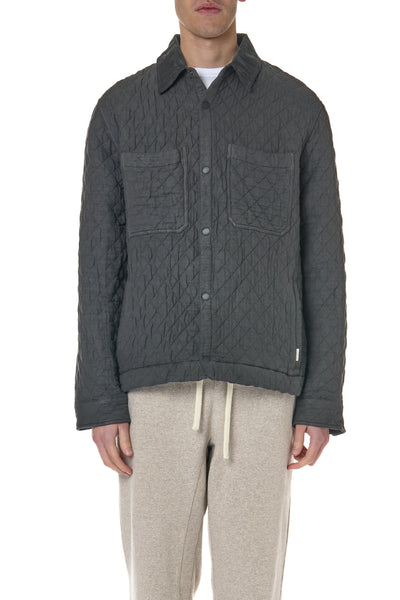 CROSSLEY Busk padded Overshirt in washed GREY