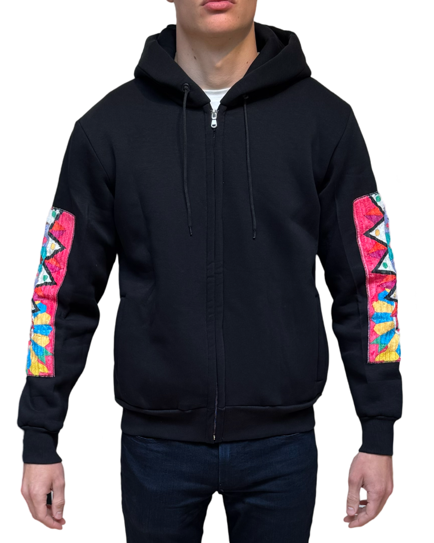 BASTILLE luxury Zip Hoodie PINK CHEVAL | BLACK