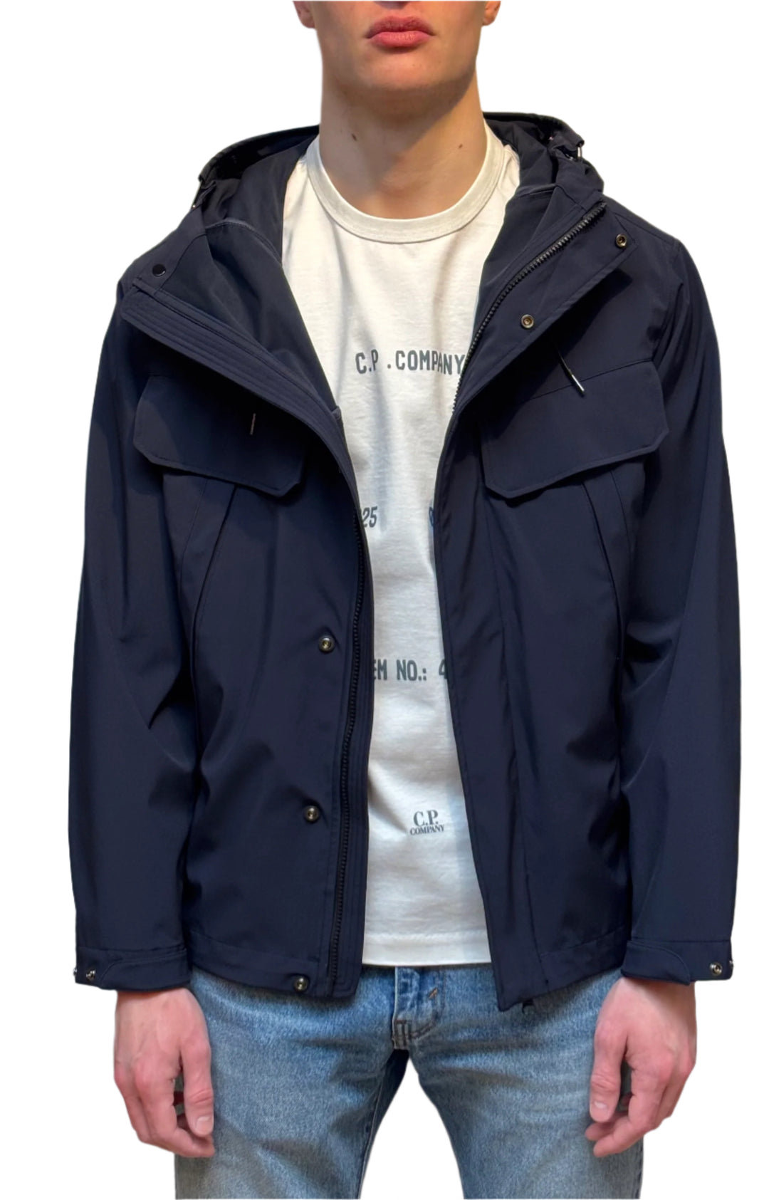 C.P. COMPANY Goggle Midweight Navy Jacket – Burrows Too