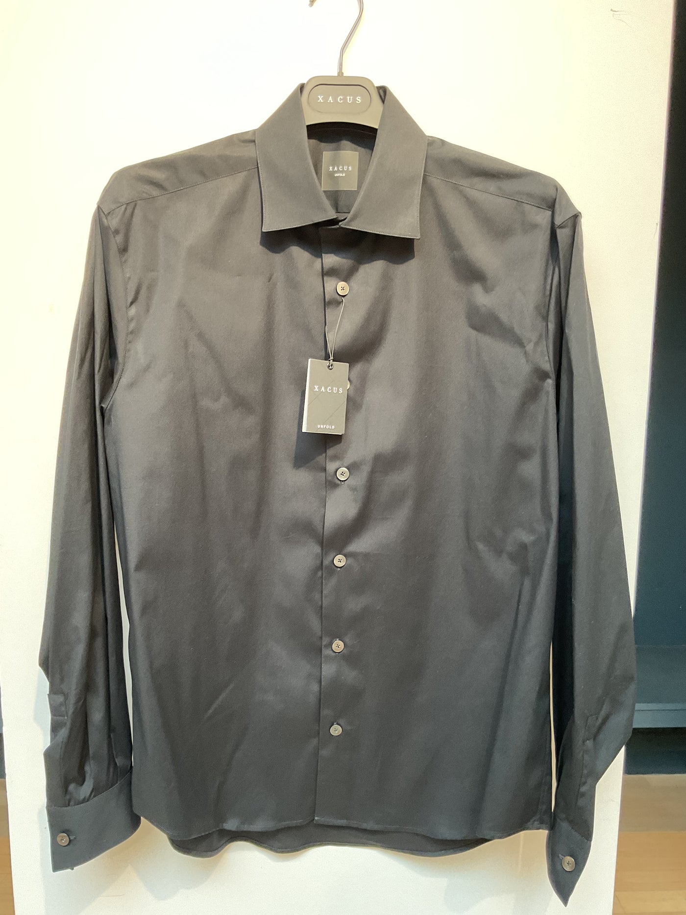 XACUS Black Stretch Plain Shirt