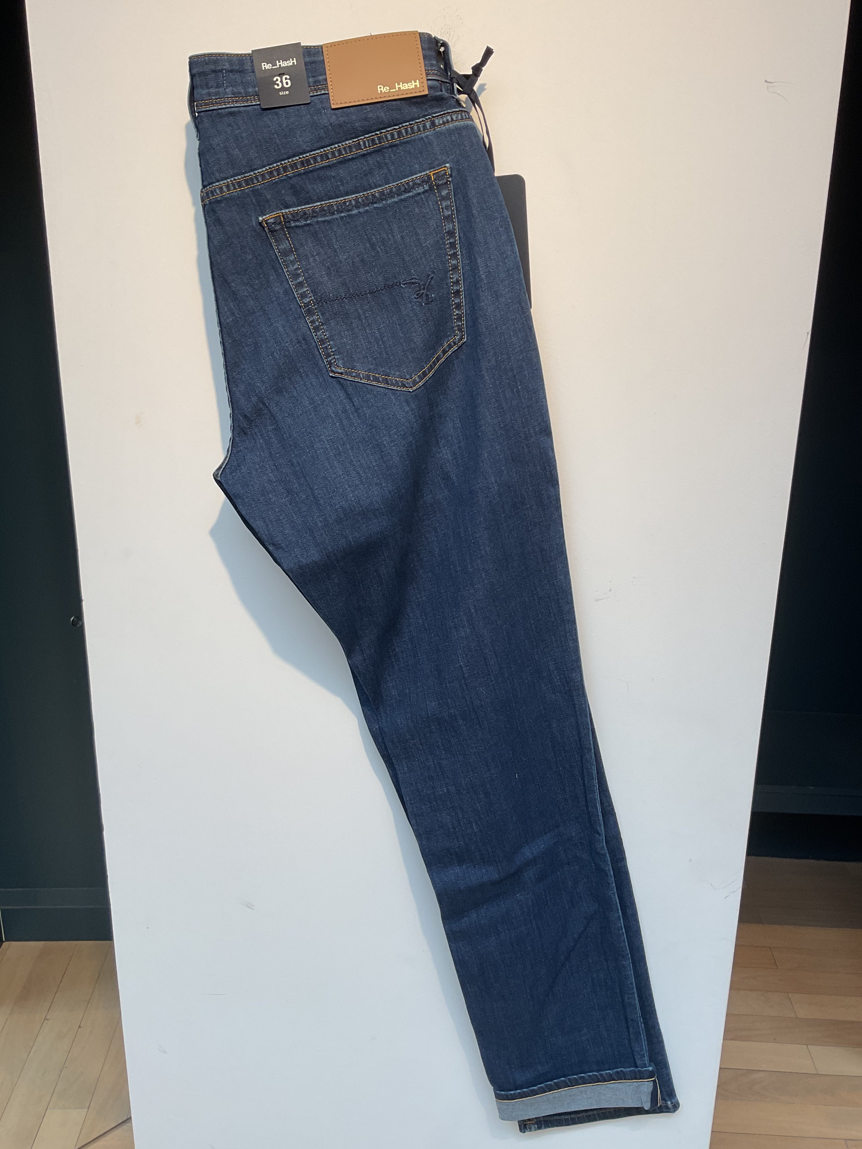 Re-HasH◆Made In Italy◆31◆ネイビー ストレッチ パンツ ネイビー ストレッチパンツ ポケット付き - メルカリ