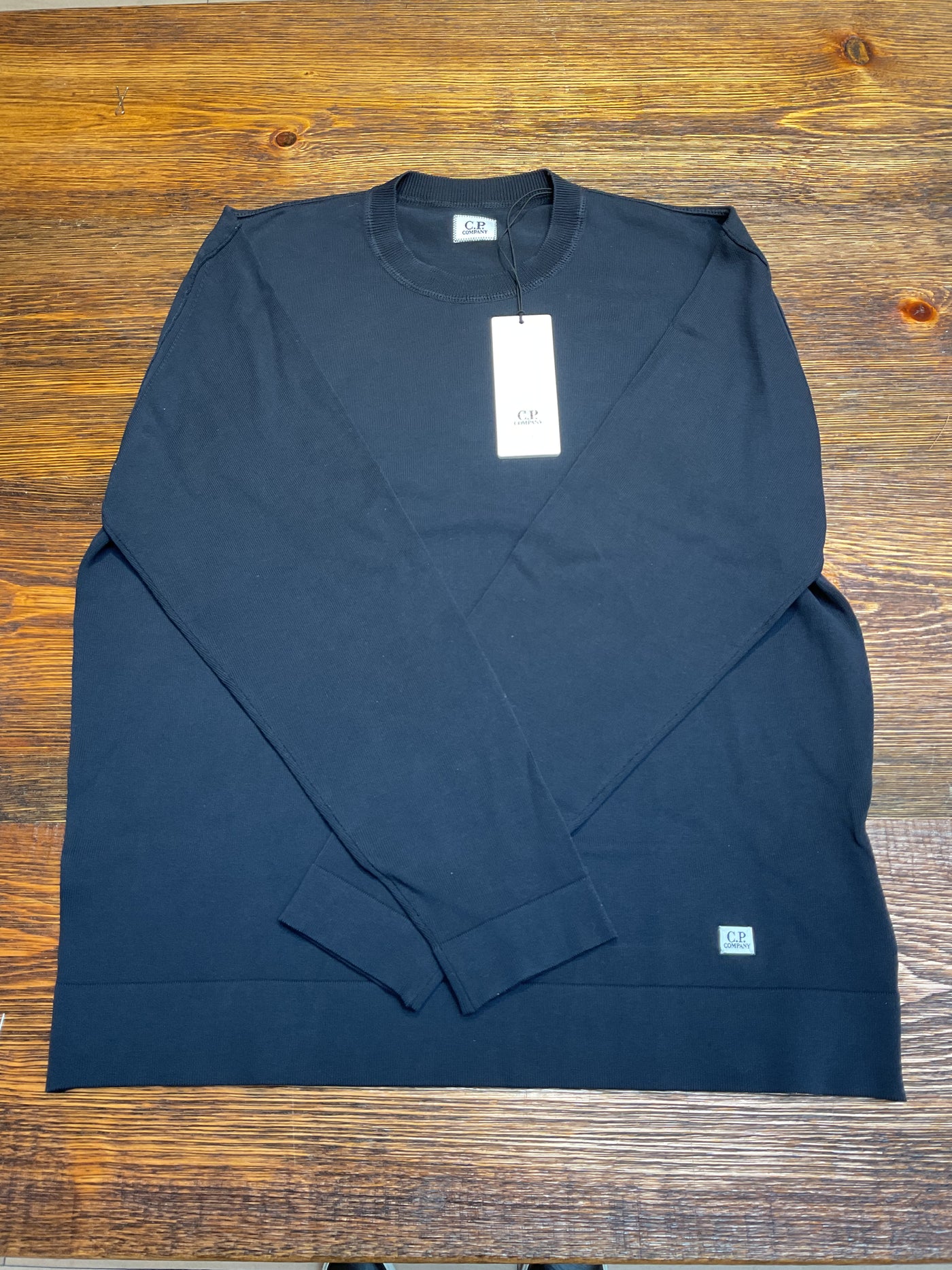 C.P. COMPANY Washed Crew Blue Knit