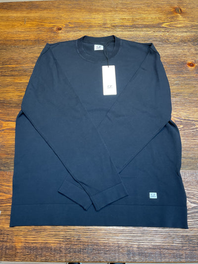 C.P. COMPANY Washed Crew Blue Knit