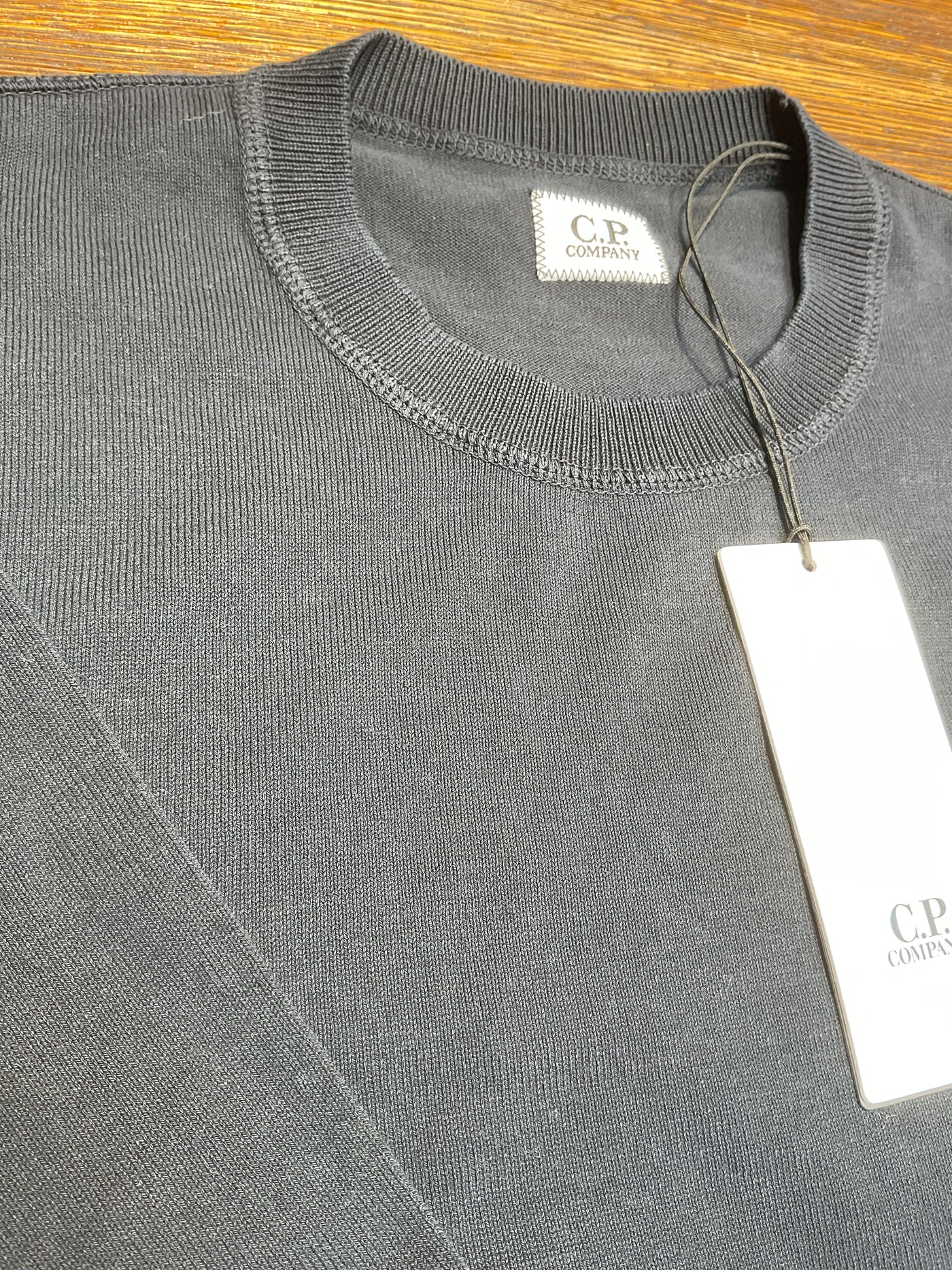 C.P. COMPANY Washed Crew Blue Knit