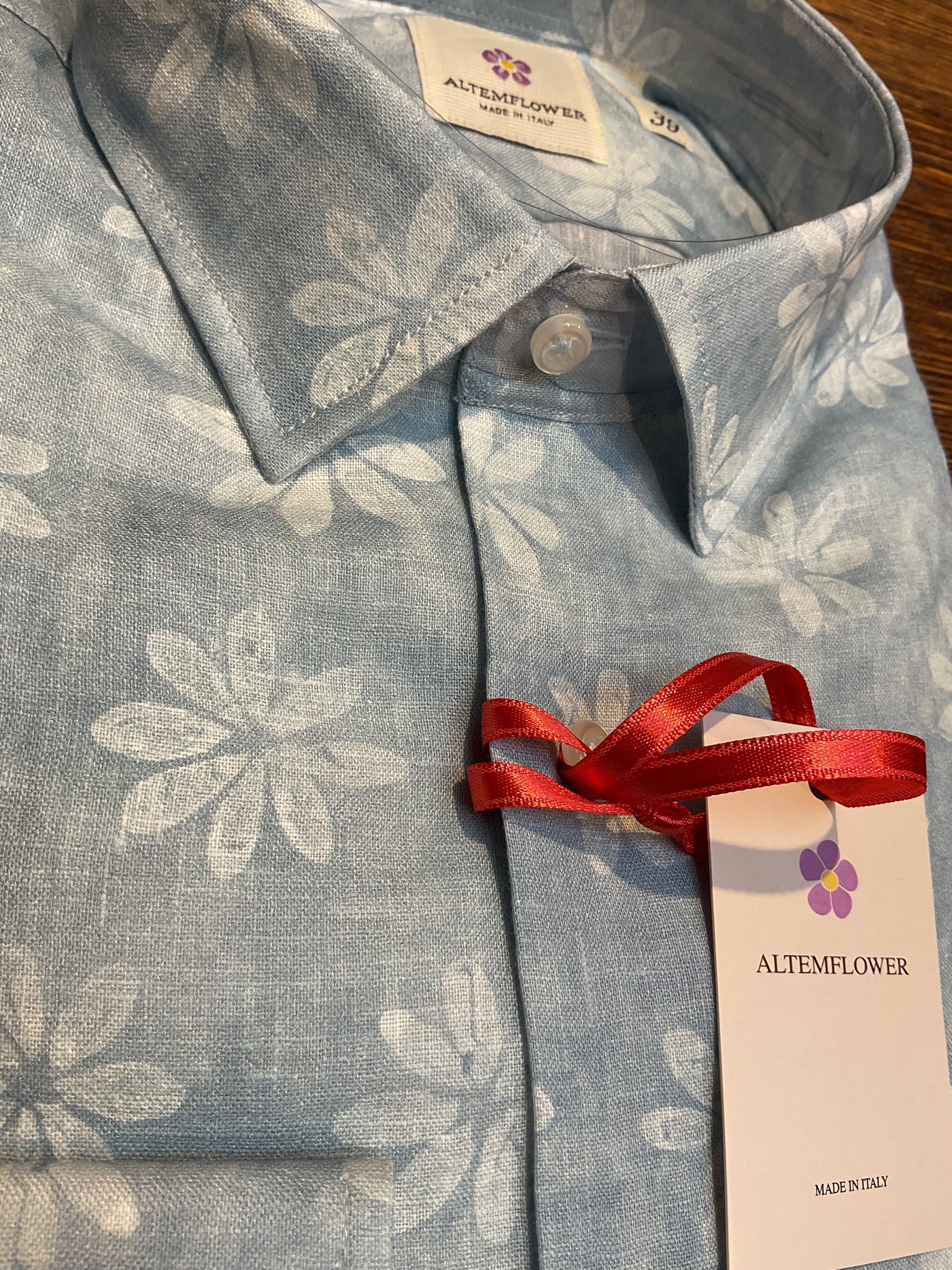 ALTEMFLOWER Daisy Linen Shirt Blue