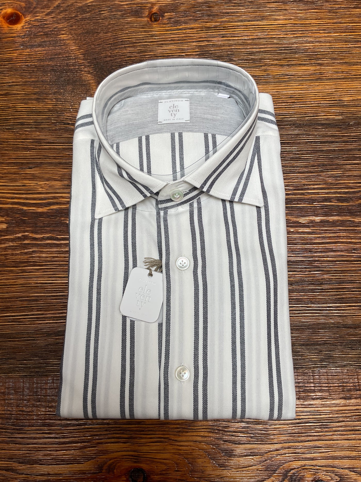 ELEVENTY Bold Two Stripe Shirt White
