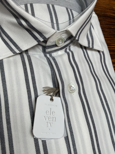ELEVENTY Bold Two Stripe Shirt White