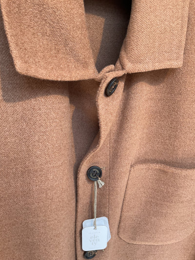 ELEVENTY wool Overshirt camel