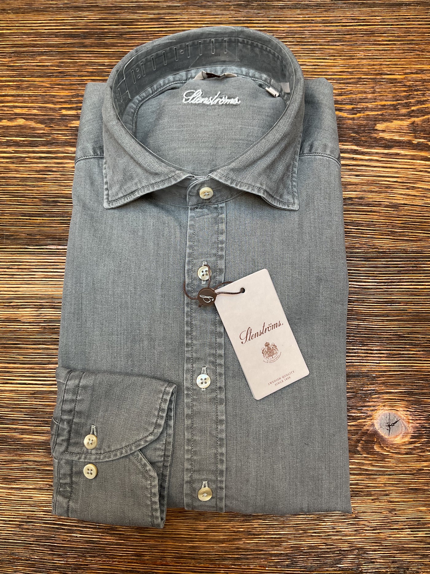 STENSTROMS Washed Shirt Grey
