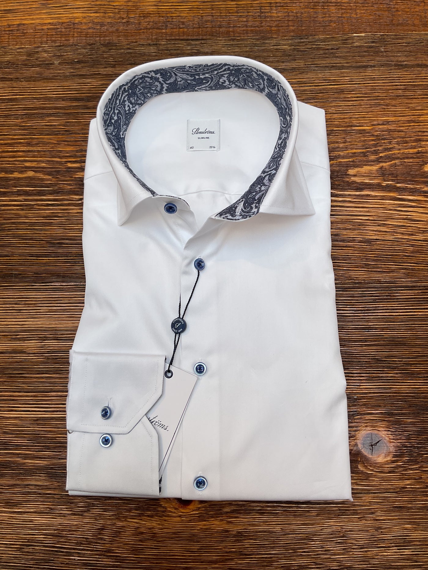 STENSTROMS Blue Button White White