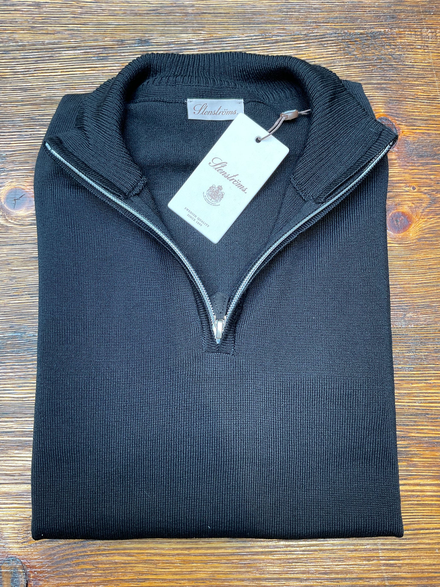 STENSTROMS Black Zip Knit