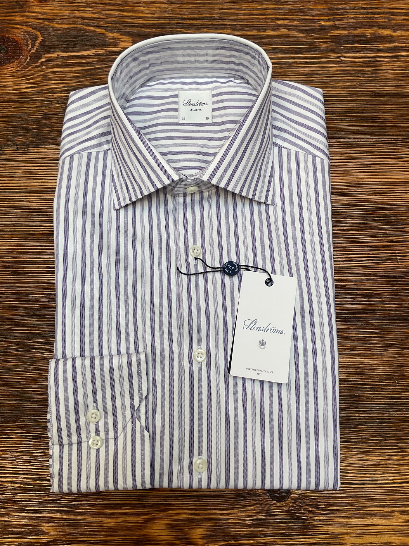 STENSTROMS Purple Stripe Shirt
