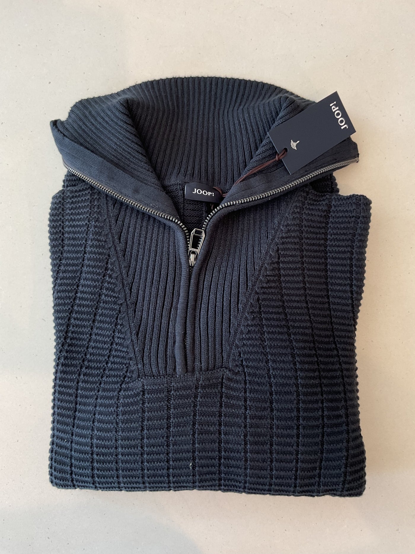 JOOP Cotton Zip Knit Blue