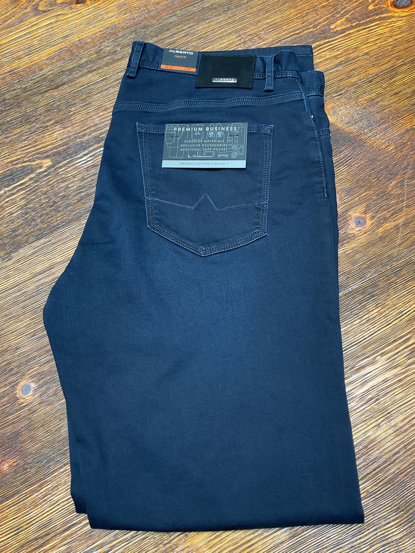 ALBERTO Plain Stretch Dark Denim