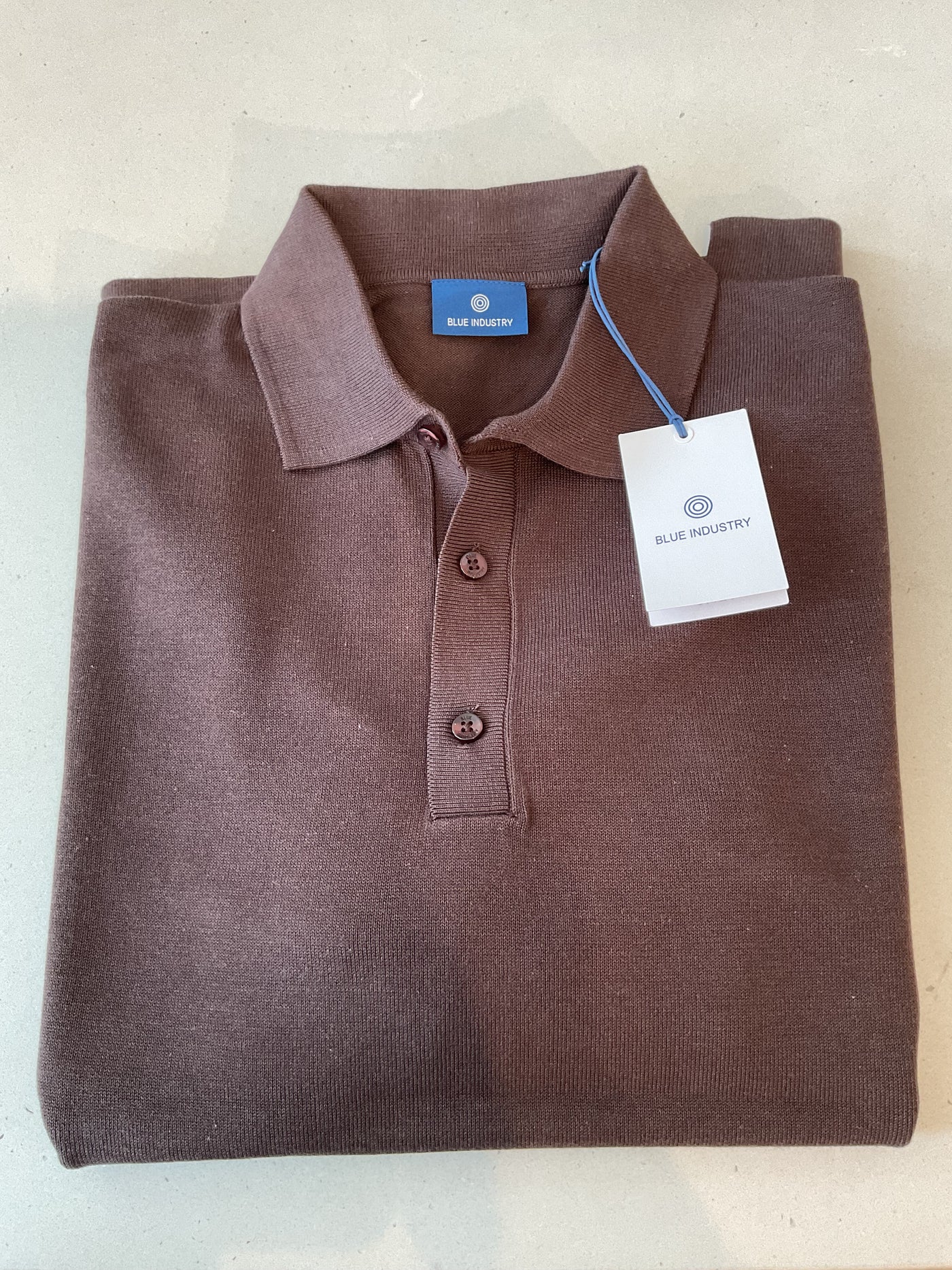 BLUE INDUSTRY Button Polo Brown