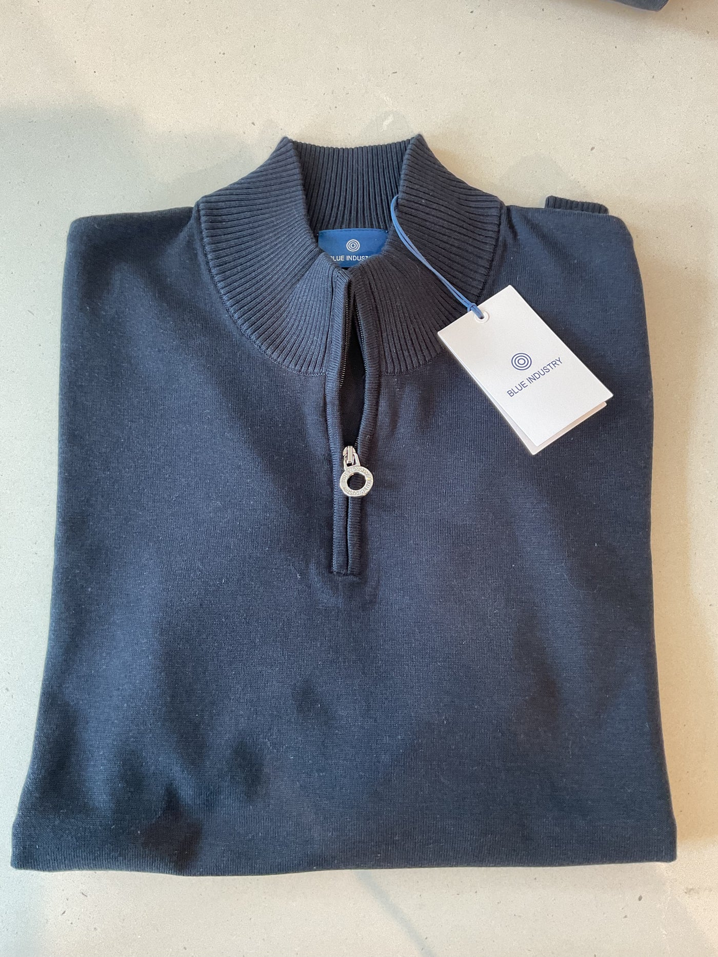 BLUE INDUSTRY LS Zip Polo Navy