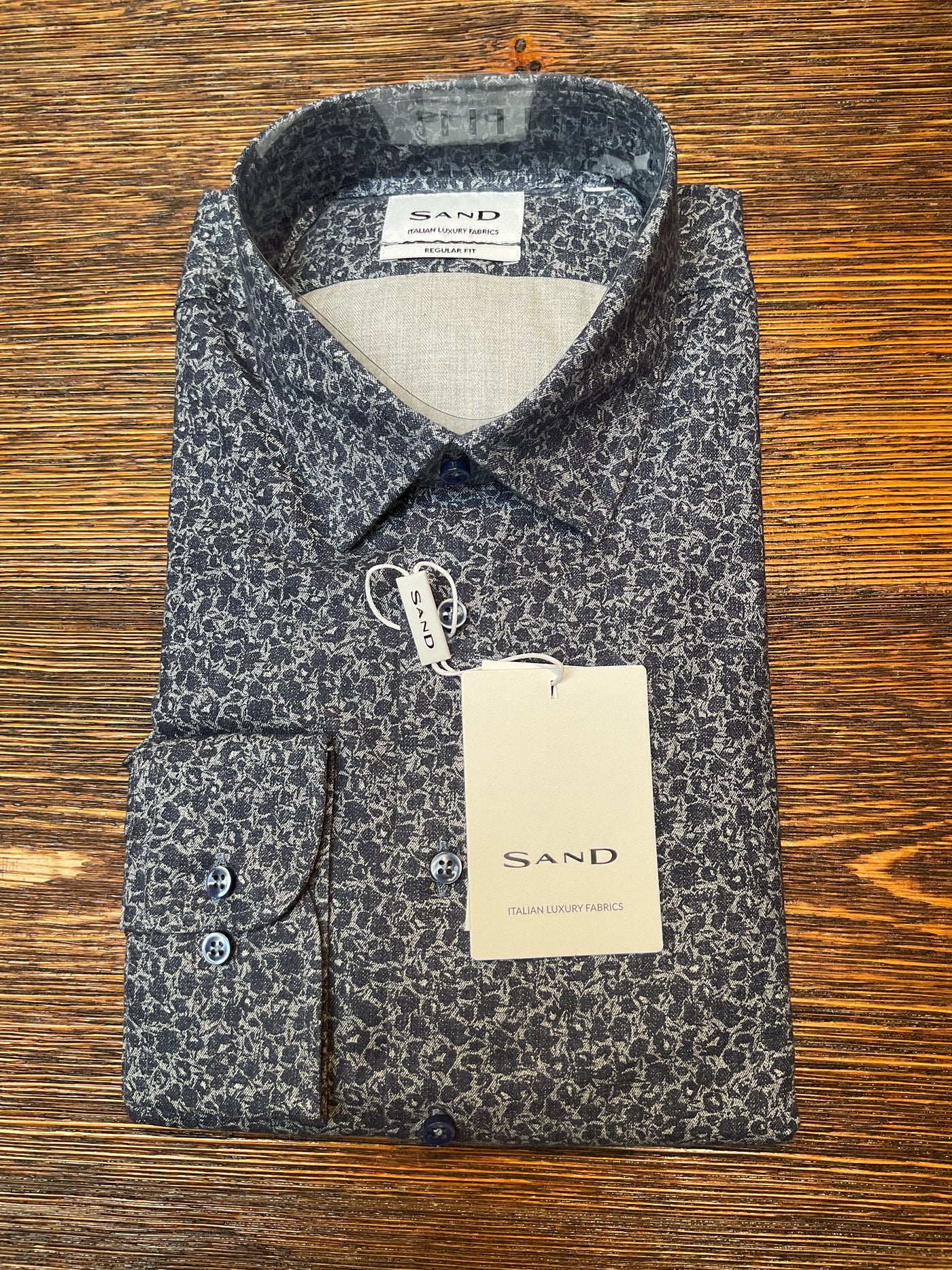 SAND STATE Blue Grey Floral Shirt
