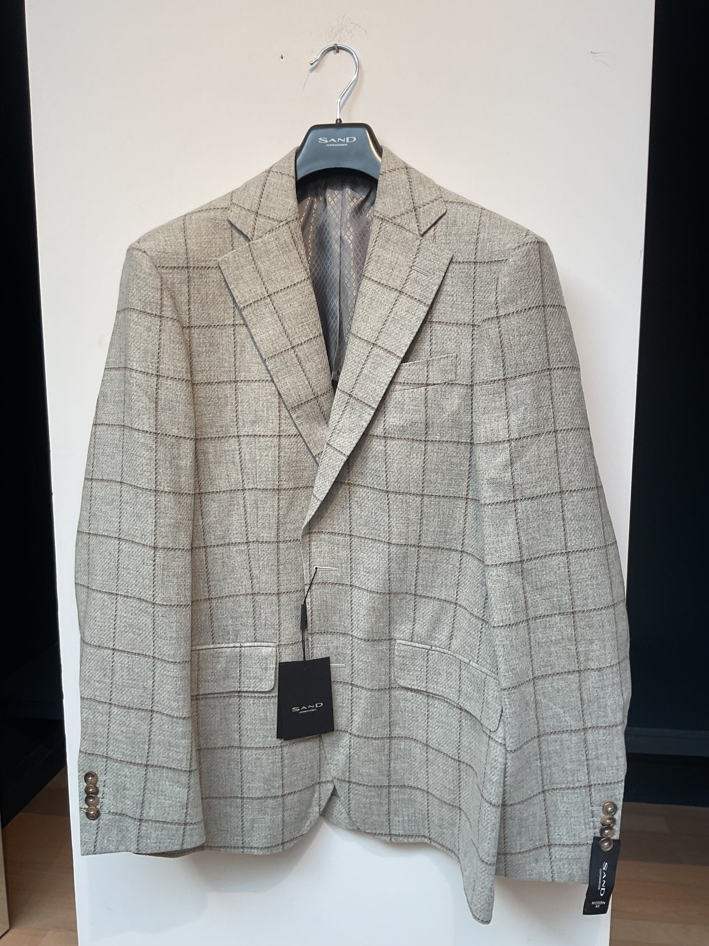 SAND Blazer Window Check Grey