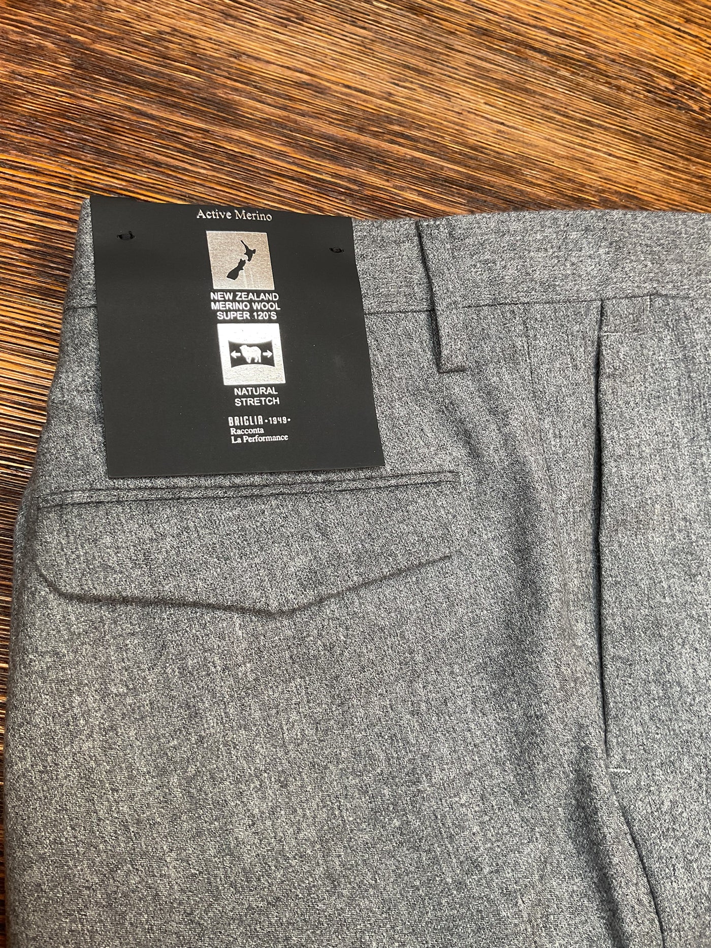 BRIGLIA Pleat Flannel Pant Grey