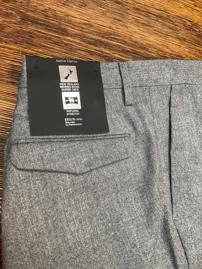 BRIGLIA Pleat Flannel Pant Grey