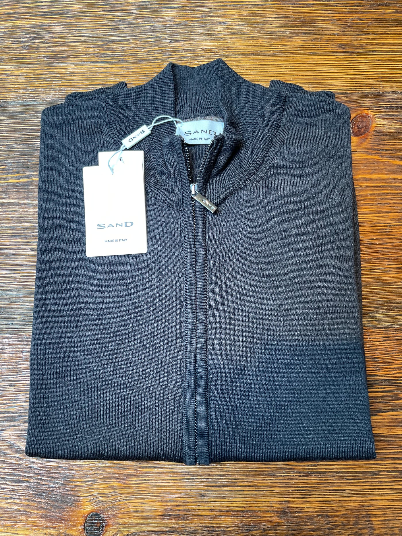 SAND Zip Sweater Wool Grey