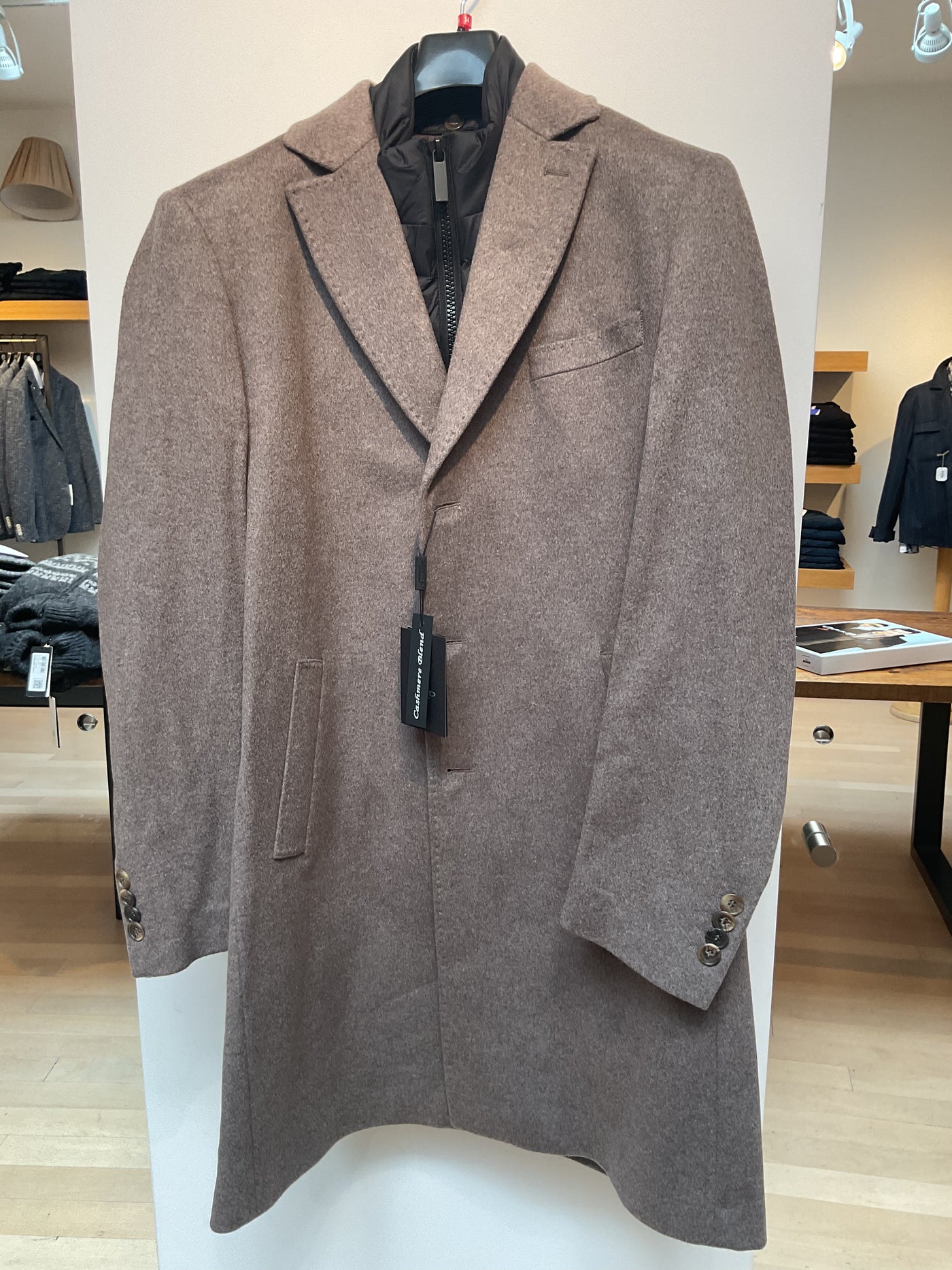 SAND Long Cashmere Wool Coat Tan