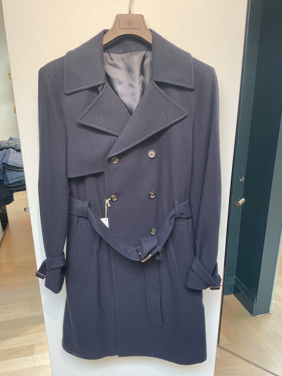 ELEVENTY Long Wool Coat Navy