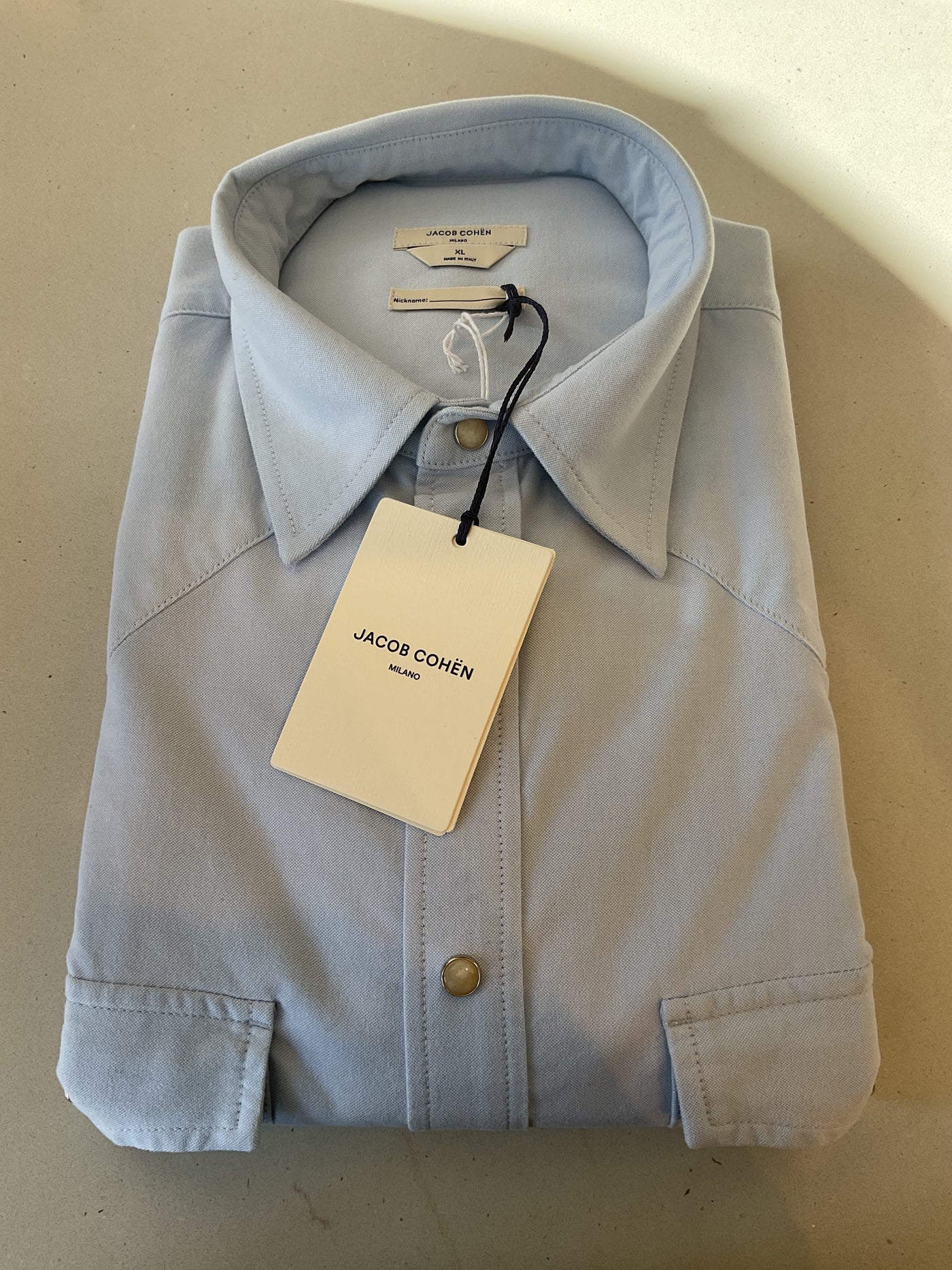 JACOB COHEN Azure Raw Shirt