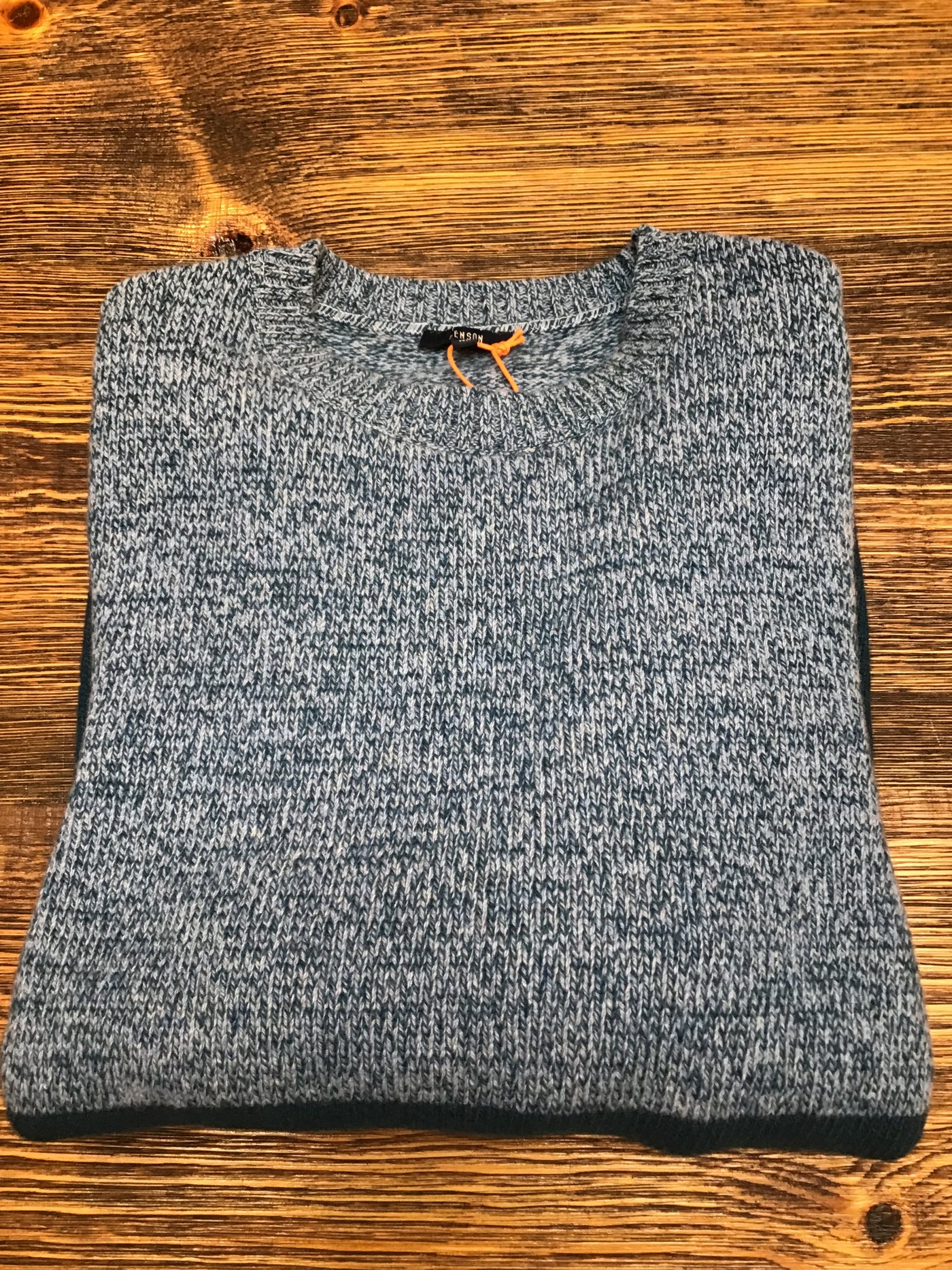 BENSON Riley Color block crewneck knit | DENIM BLUE