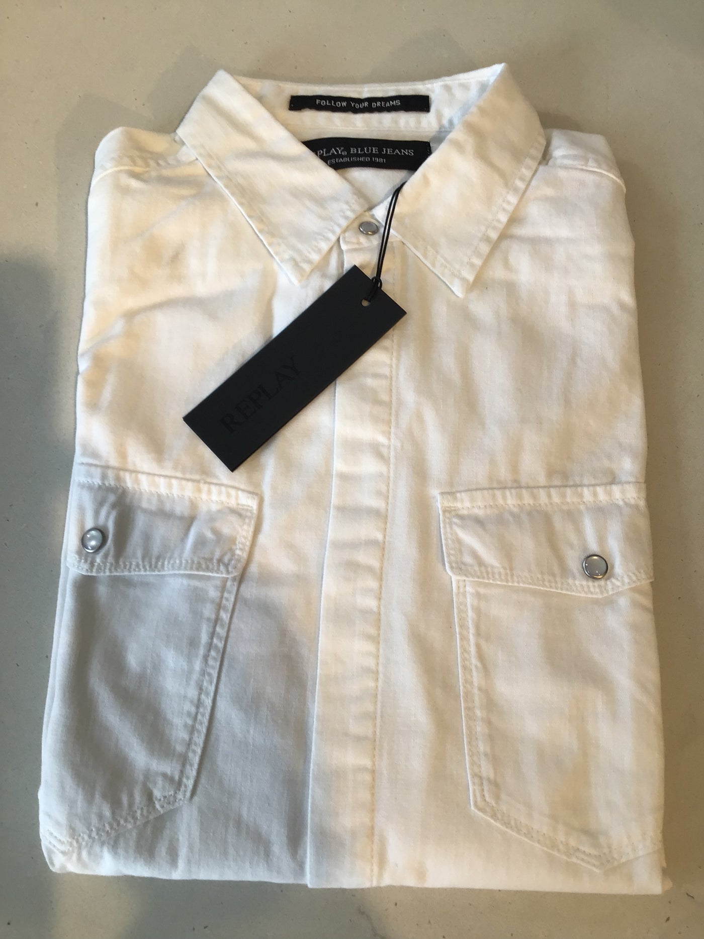 REPLAY Double Pocket Shirt White