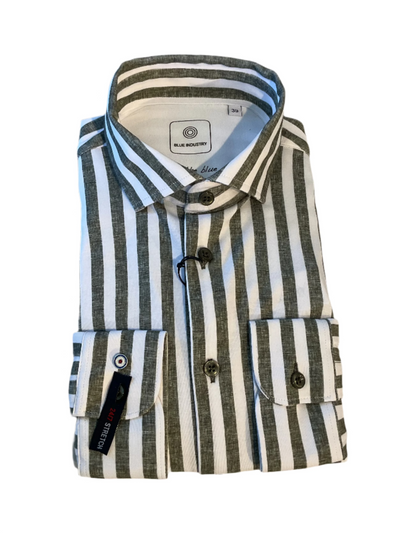 BLUE INDUSTRY Bold Striped Shirt | OLIVE