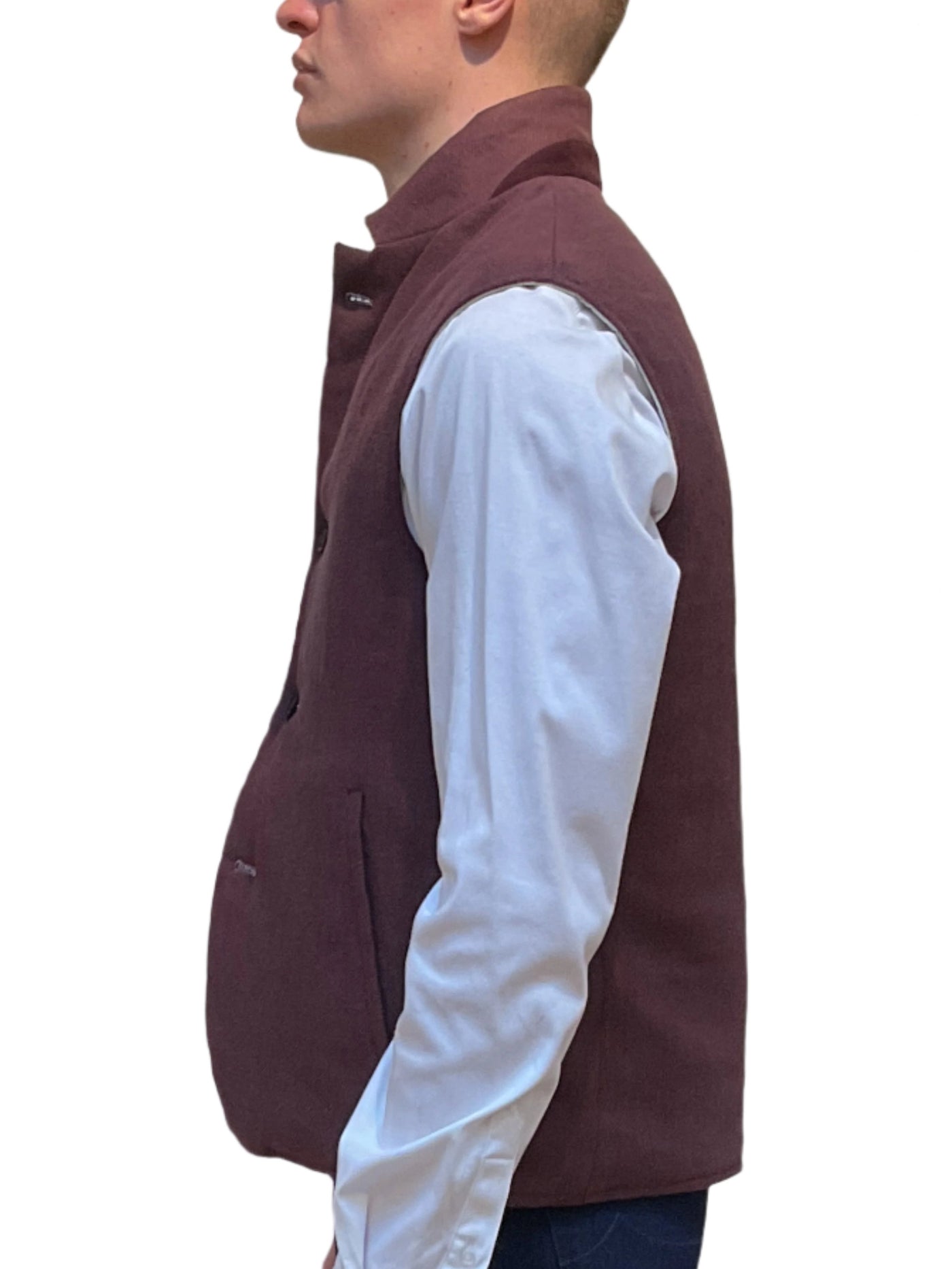 ELEVENTY Vest Beige Maroon