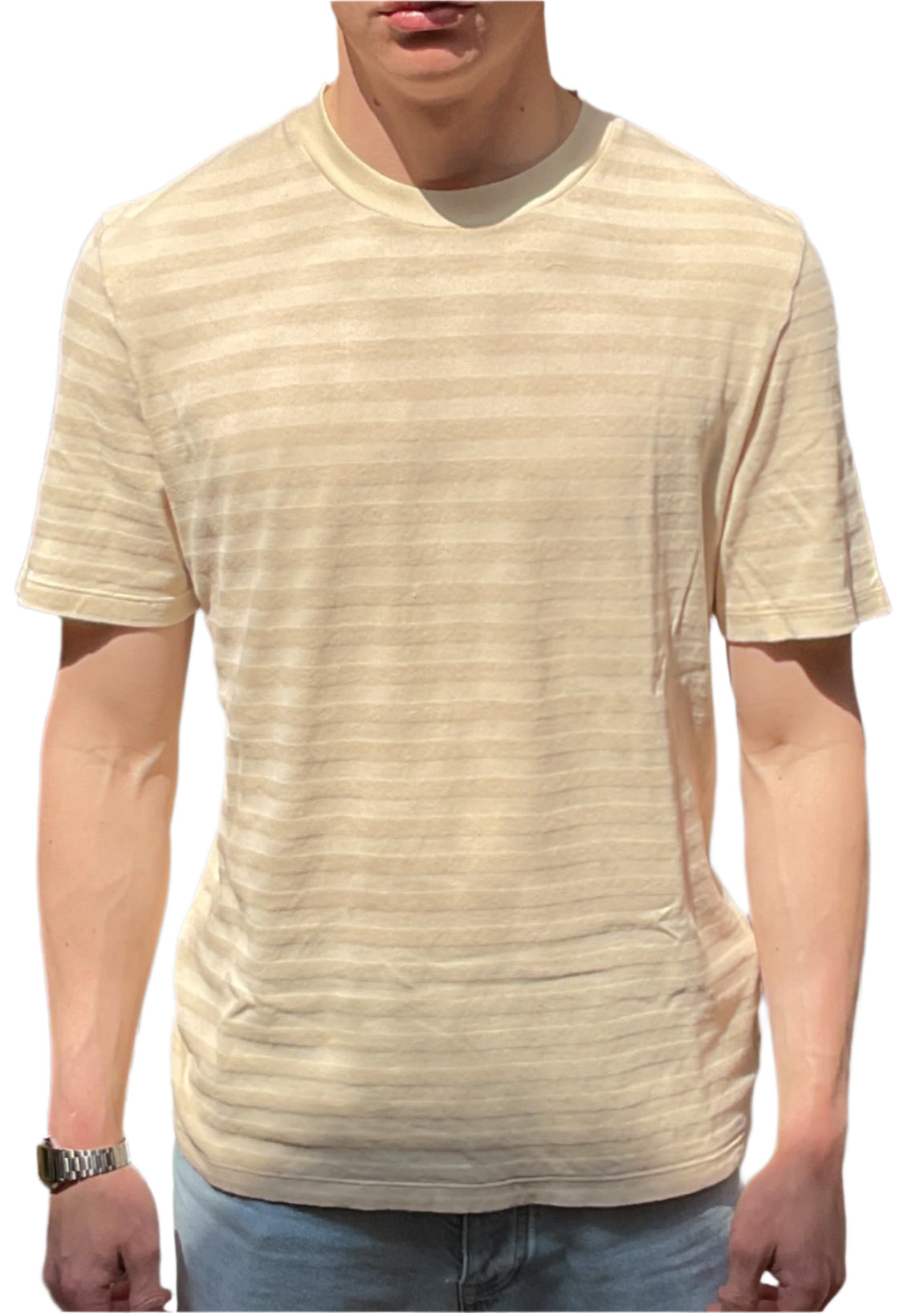 JACOB COHEN Stripe Tee Almond