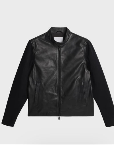 J.LINDEBERG Wade Leather Hybrid Jacket | BLACK