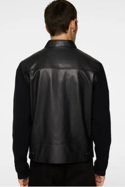 J.LINDEBERG Wade Leather Hybrid Jacket | BLACK