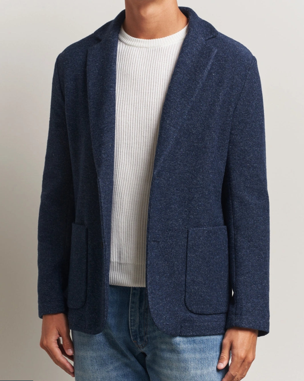 J.LINDEBERG Wool Knitted Blazer | Indigo
