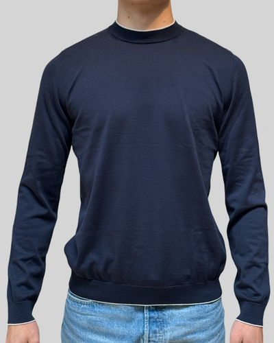 ELEVENTY Long sleeve Mock Blue