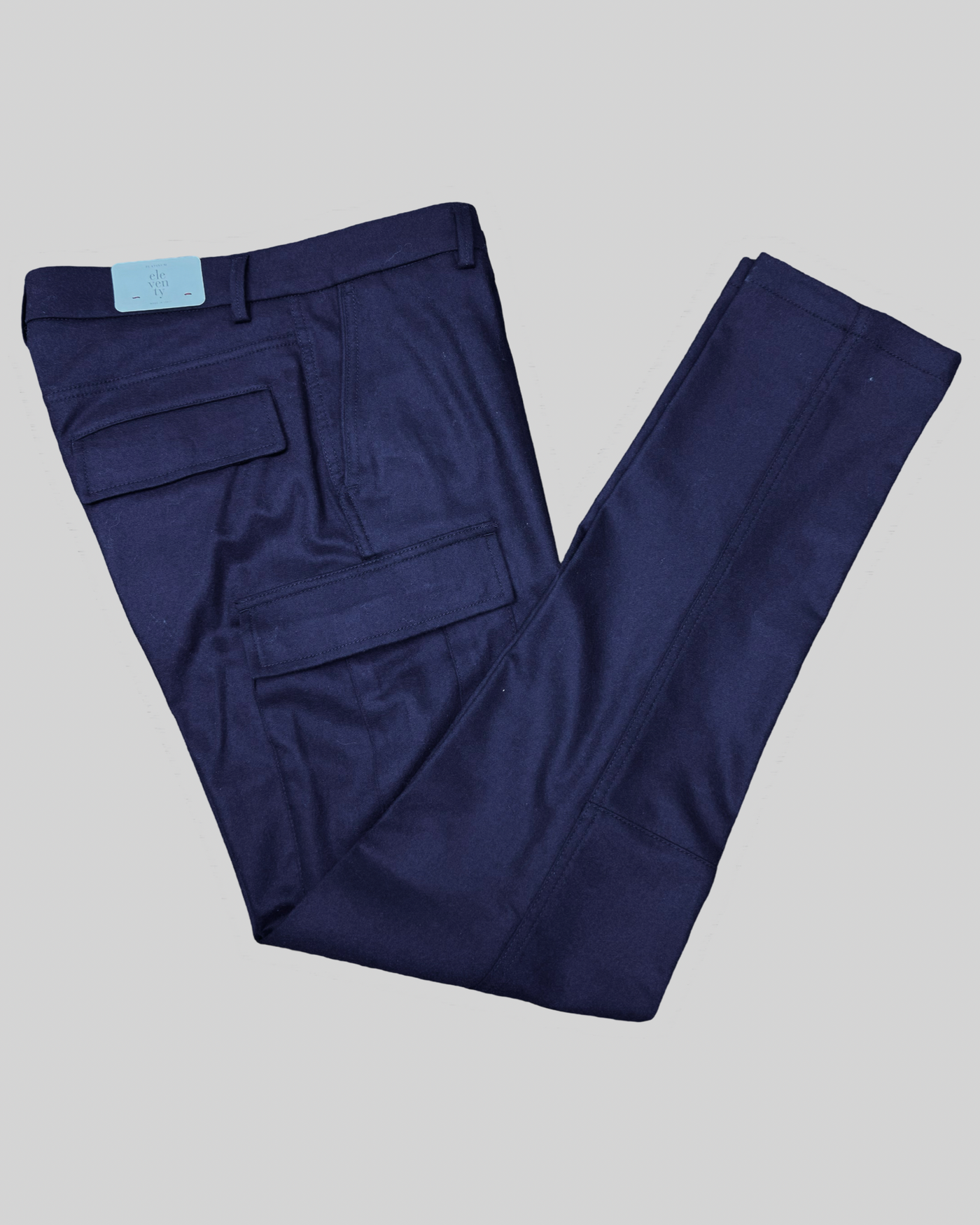 ELEVENTY Wool and Cashmere Cargo Pants | NAVY