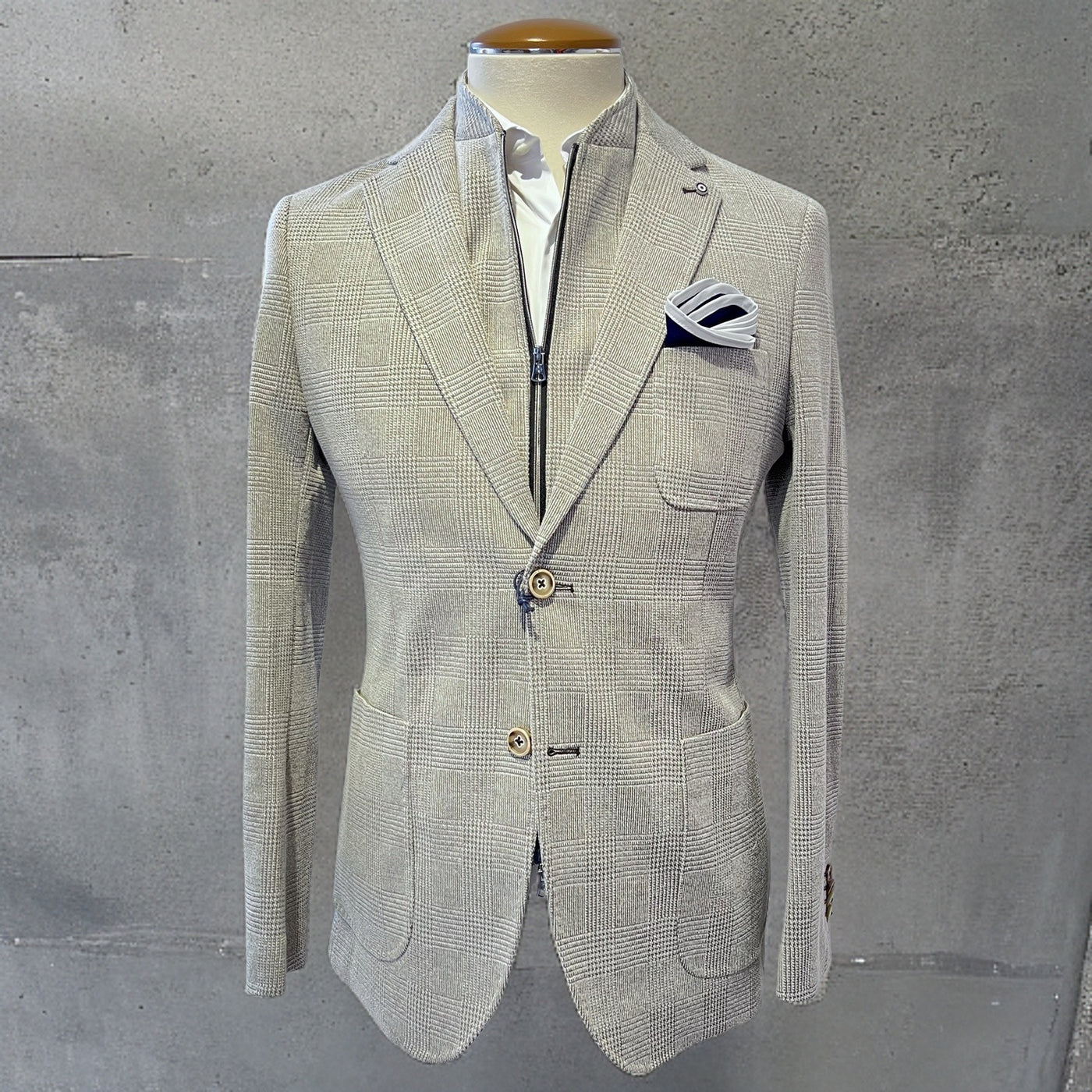BLUE INDUSTRY M29 Luxe Stretch Blazer  with Inlay | BEIGE