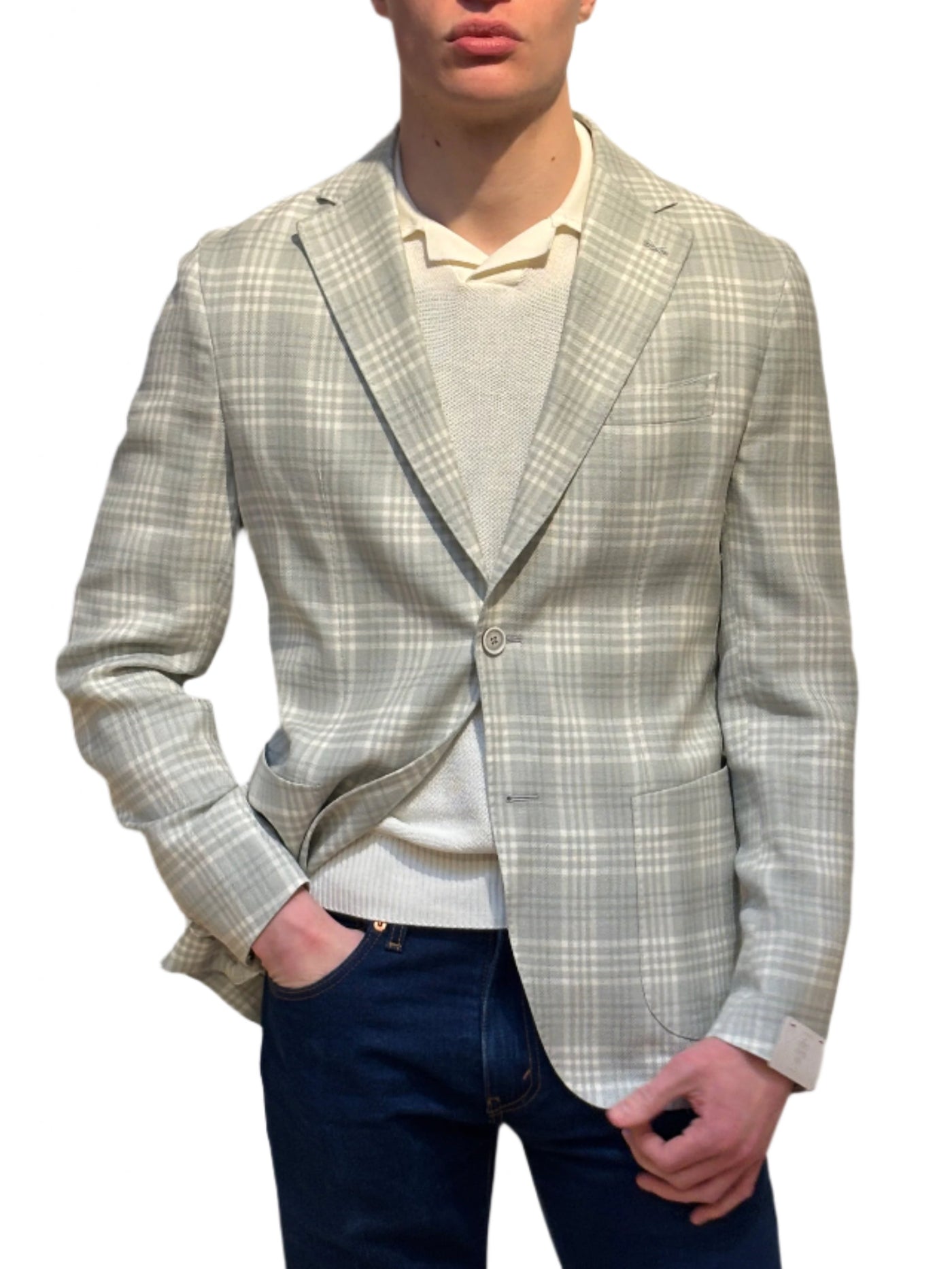 ELEVENTY Check Jacket Mint