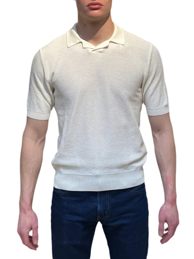 ELEVENTY Knit Polo Bianco Beige