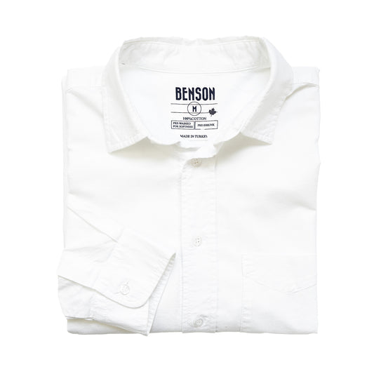 BENSON Humphrey Oxford shirt long sleeve | WHITE