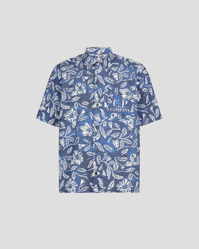 CP short sleeve leaf shirt 868 Medi Blue